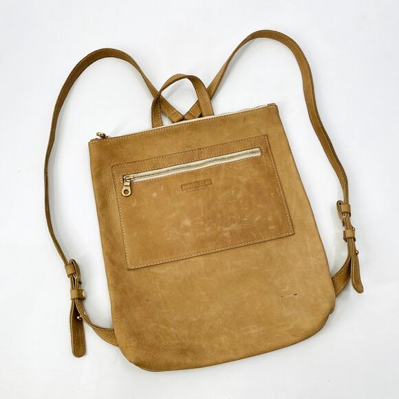Parker Clay miramar Light Tan Leather Backpack - Picture 1 of 7